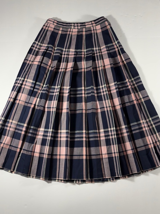 Pendleton Dresses & Skirts - Pendleton Vintage Wool Plaid Pleated Midi Skirt Pink Navy Petite Size 6
